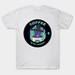 Coffee is my magic CAT Kitty Witchcraft T-Shirt